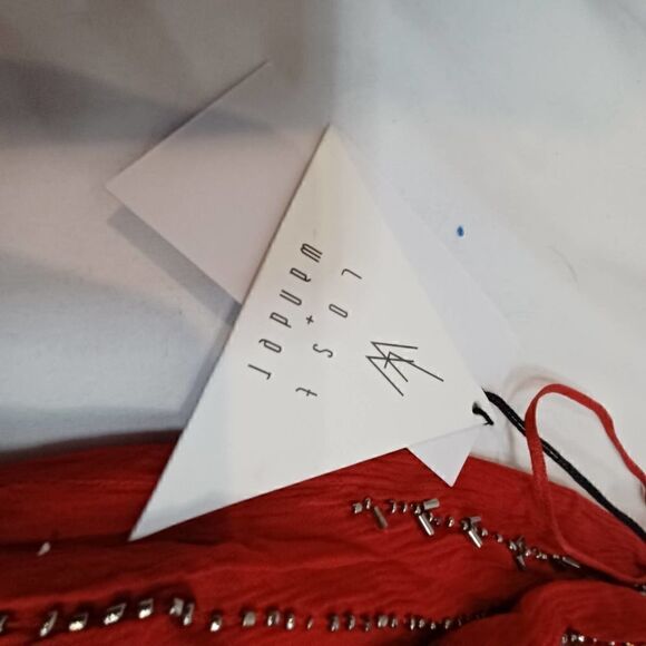 NWT Lost + Wander Boho Hand Beaded Red Swing Dress Crewneck Sleeveless M - Picture 6 of 14